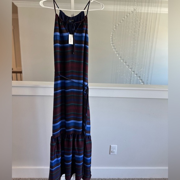bright halter dress Open-Back Long Halter Prom Dress with Sash main image 1